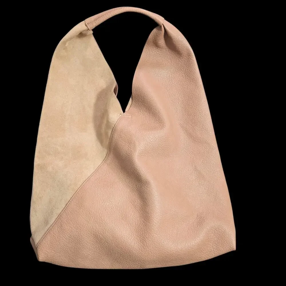 Shiraleah Arden Tote Tan Vegan Leather Suede Bag Slouchy Hobo Shoulder Carryall